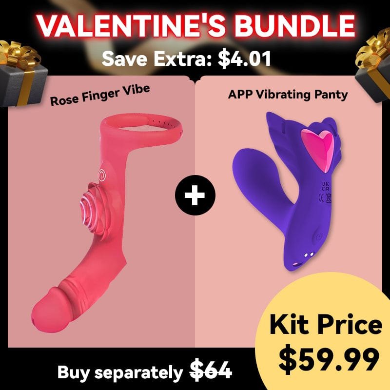 Rose finger vibrator and panty vibrator set, photo 1