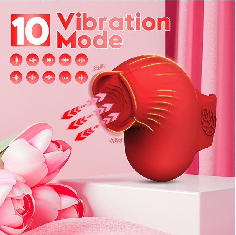 Red silicone rose finger vibrator, photo 2