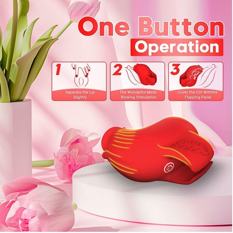 Red silicone rose finger vibrator, photo 4