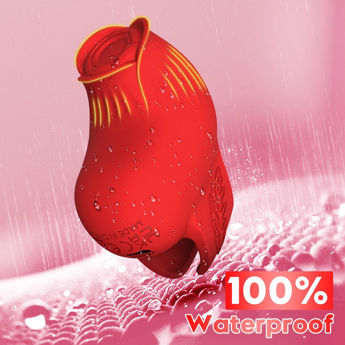 Red silicone rose finger vibrator, photo 6