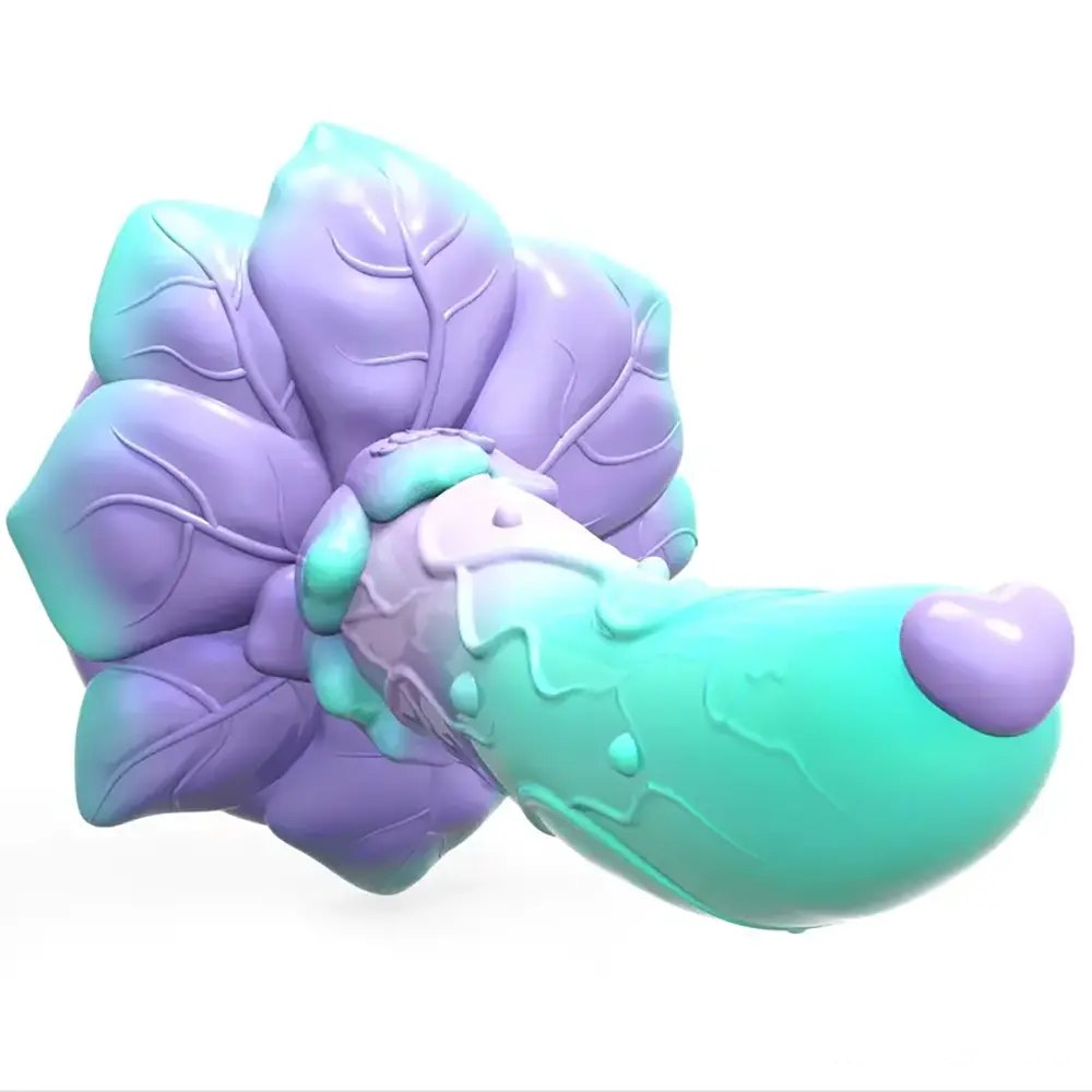 Green rose flower fantasy dildo