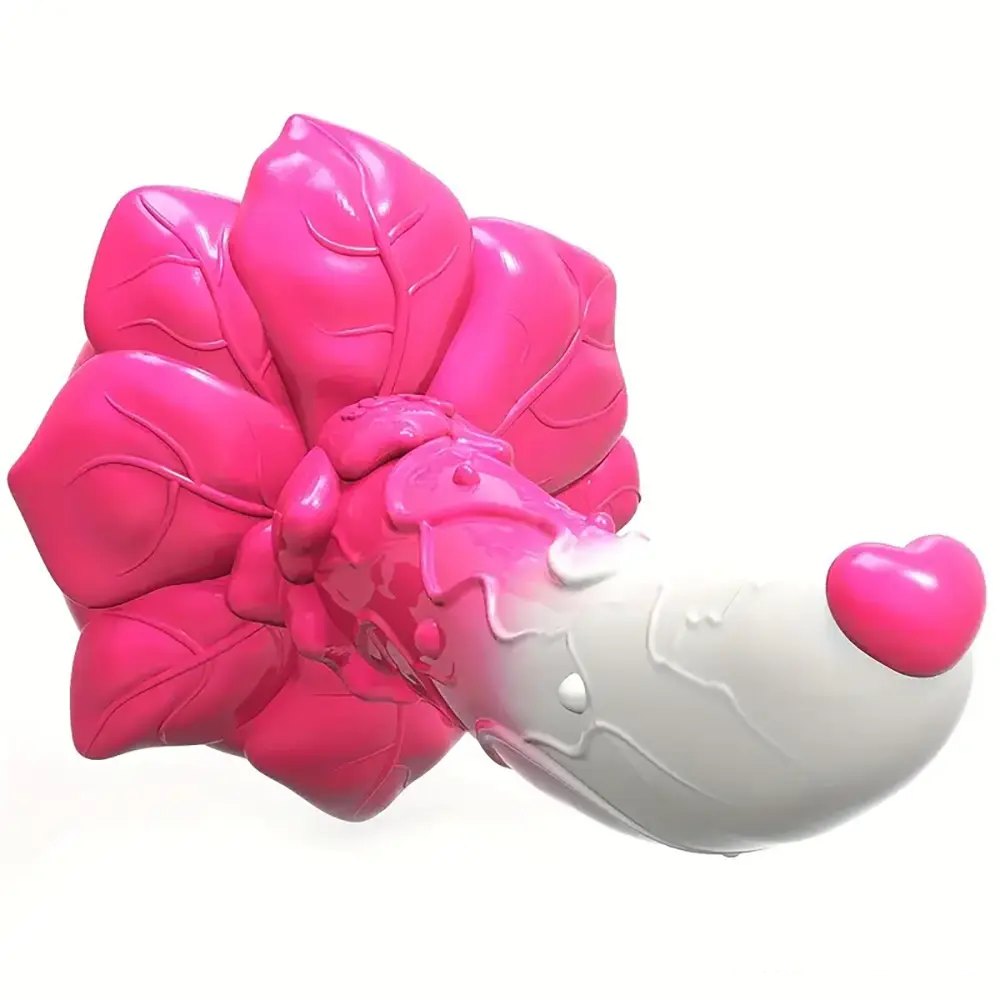 Pink rose flower fantasy dildo