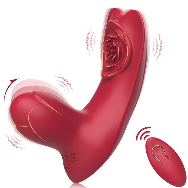 Red rose shaped rabbit vibrator, photo 1