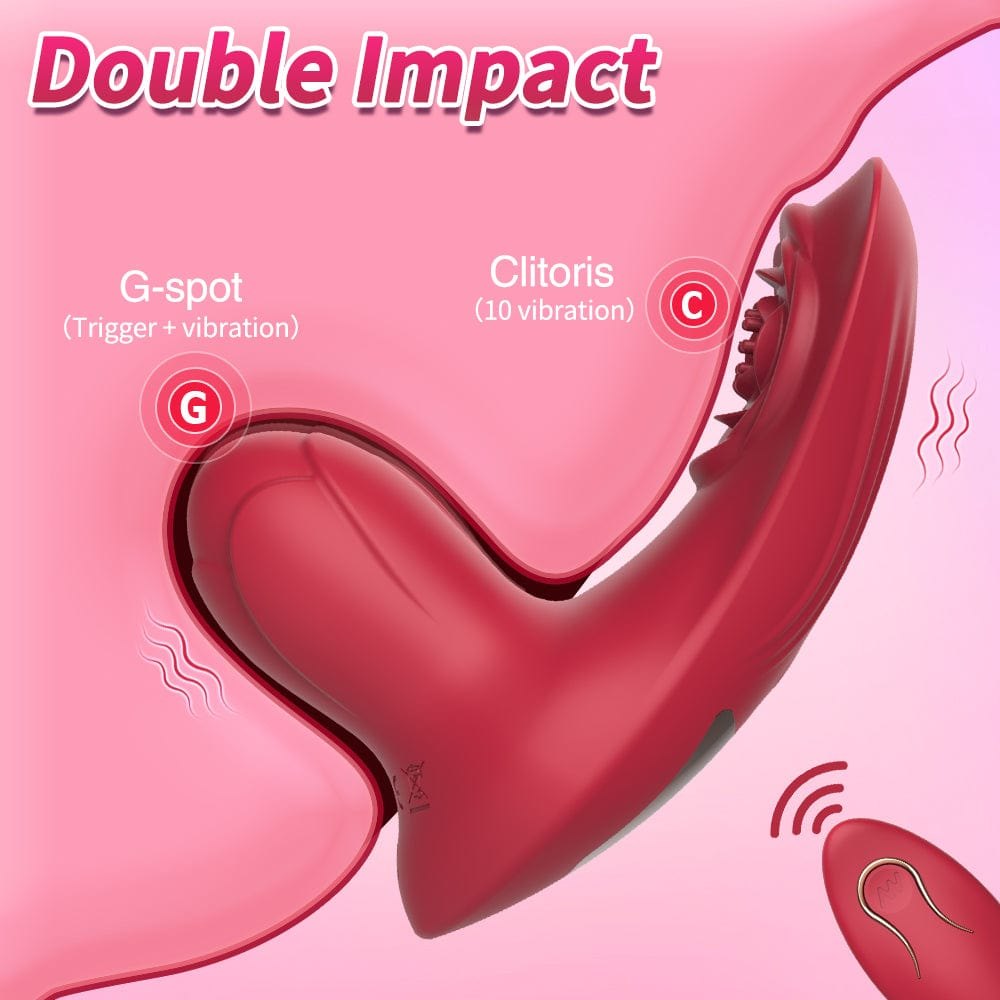 Red rose shaped rabbit vibrator, photo 3