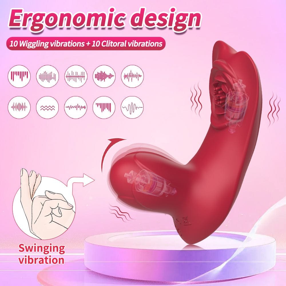 Red rose shaped rabbit vibrator, photo 5