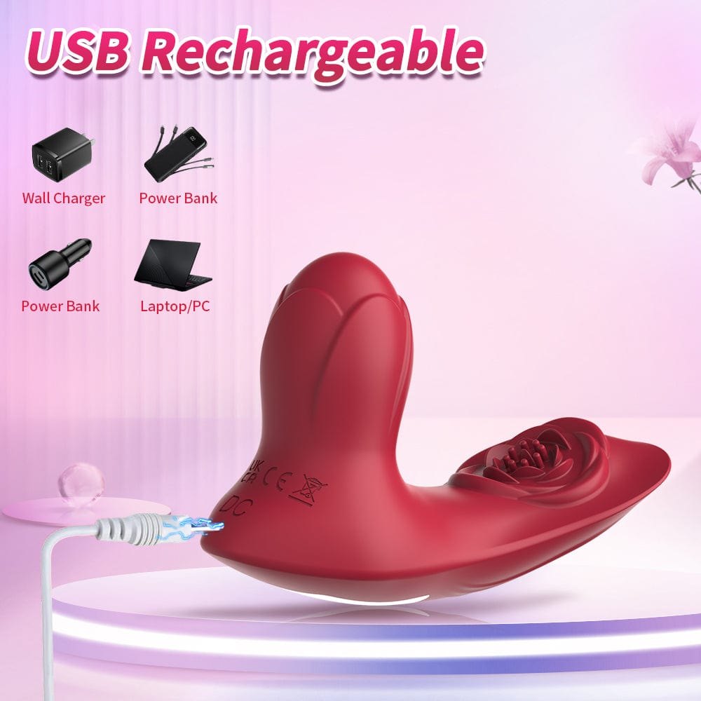 Red rose shaped rabbit vibrator, photo 9
