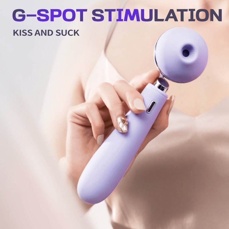 Purple rose-shaped silicone suction vibrator, photo 2