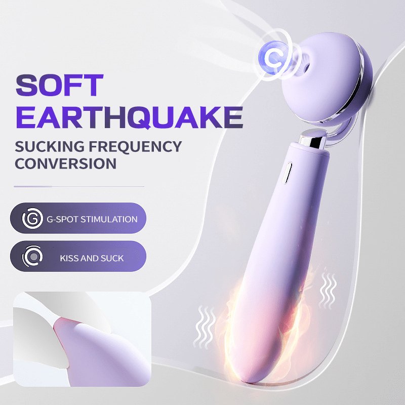 Purple rose-shaped silicone suction vibrator, photo 4