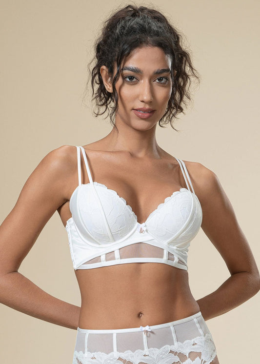 Rose gold pendant white lace bra, photo 1