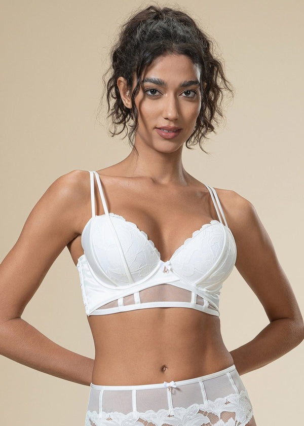 Rose gold pendant white lace bra, photo 1
