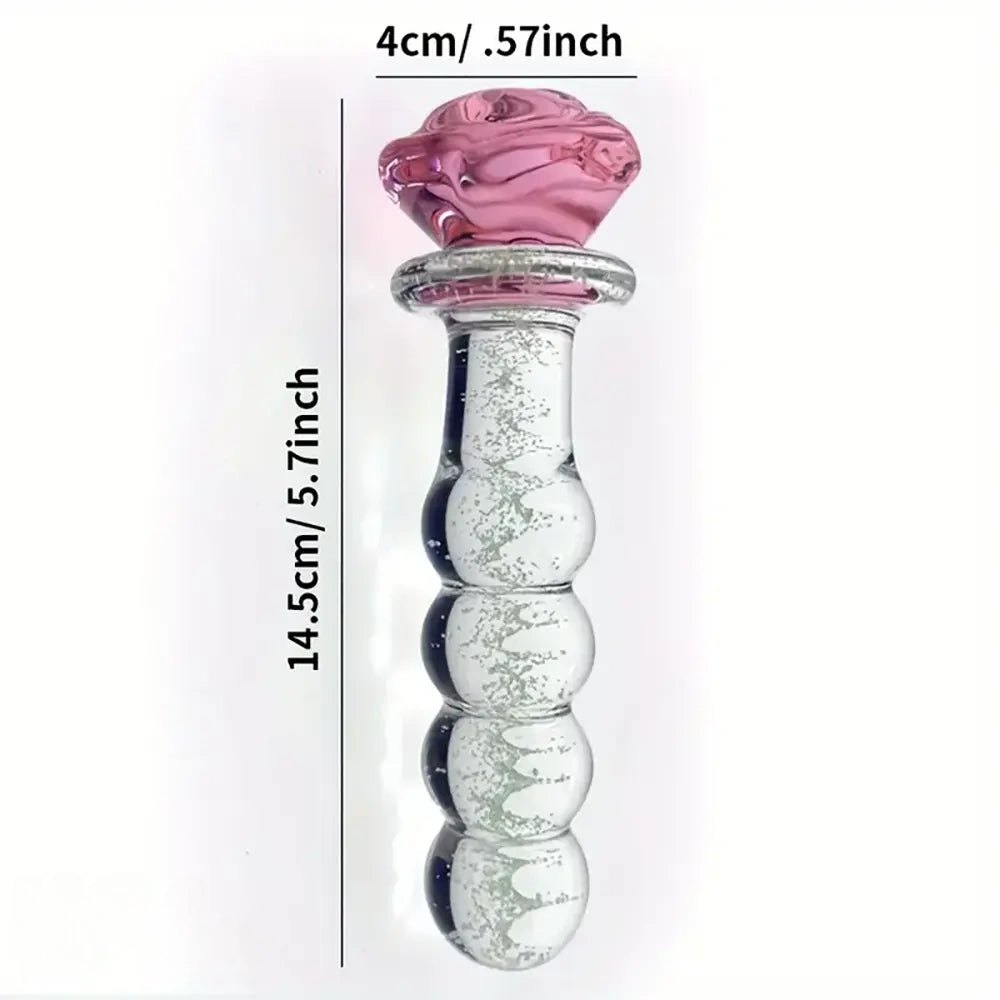 Colorful glass beaded anal dildo, photo 2