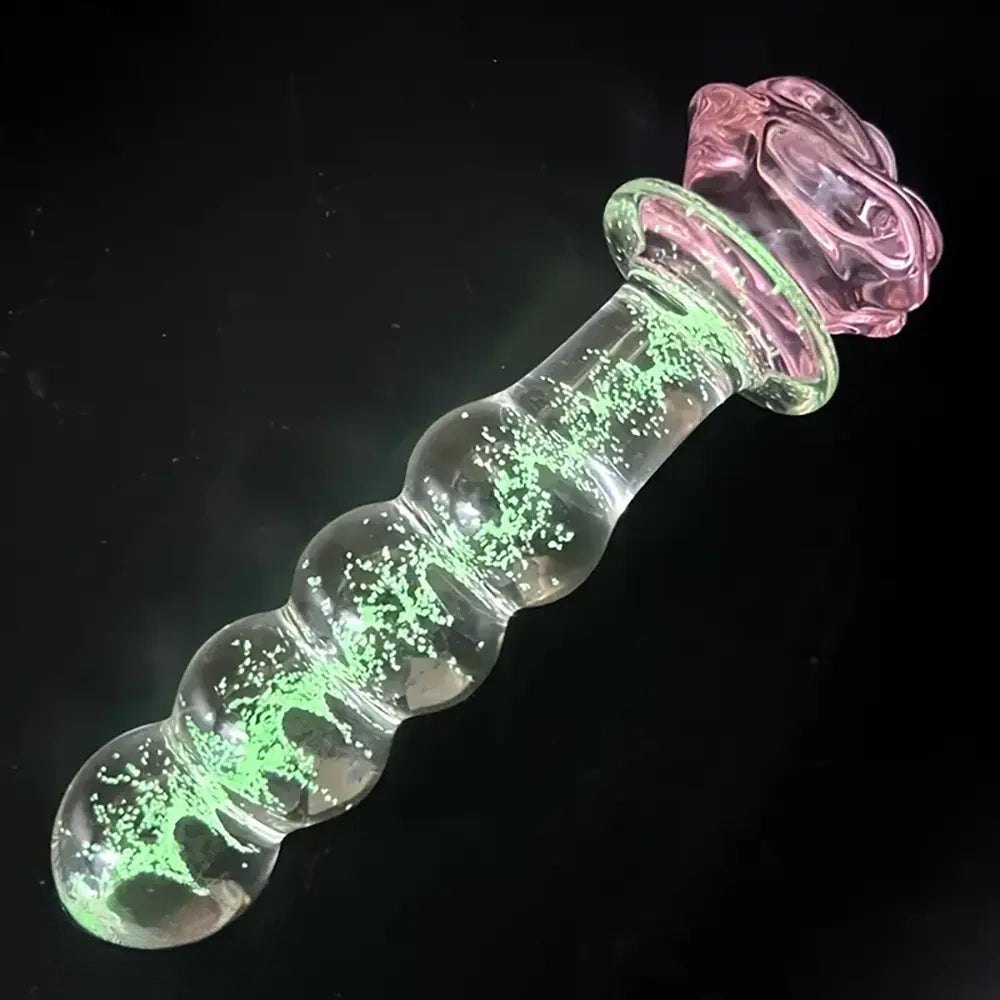 Colorful glass beaded anal dildo, photo 3