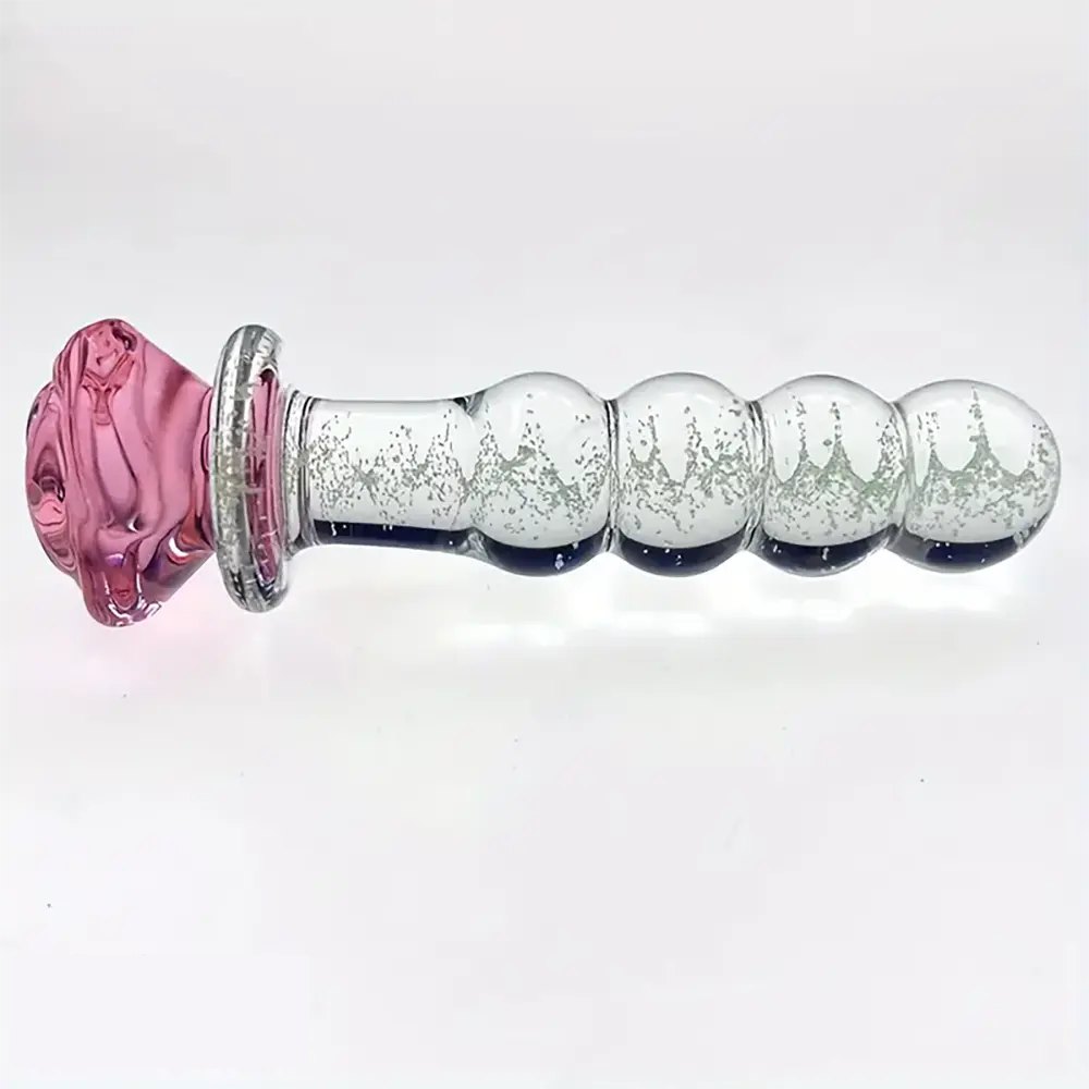 Colorful glass beaded anal dildo, photo 4