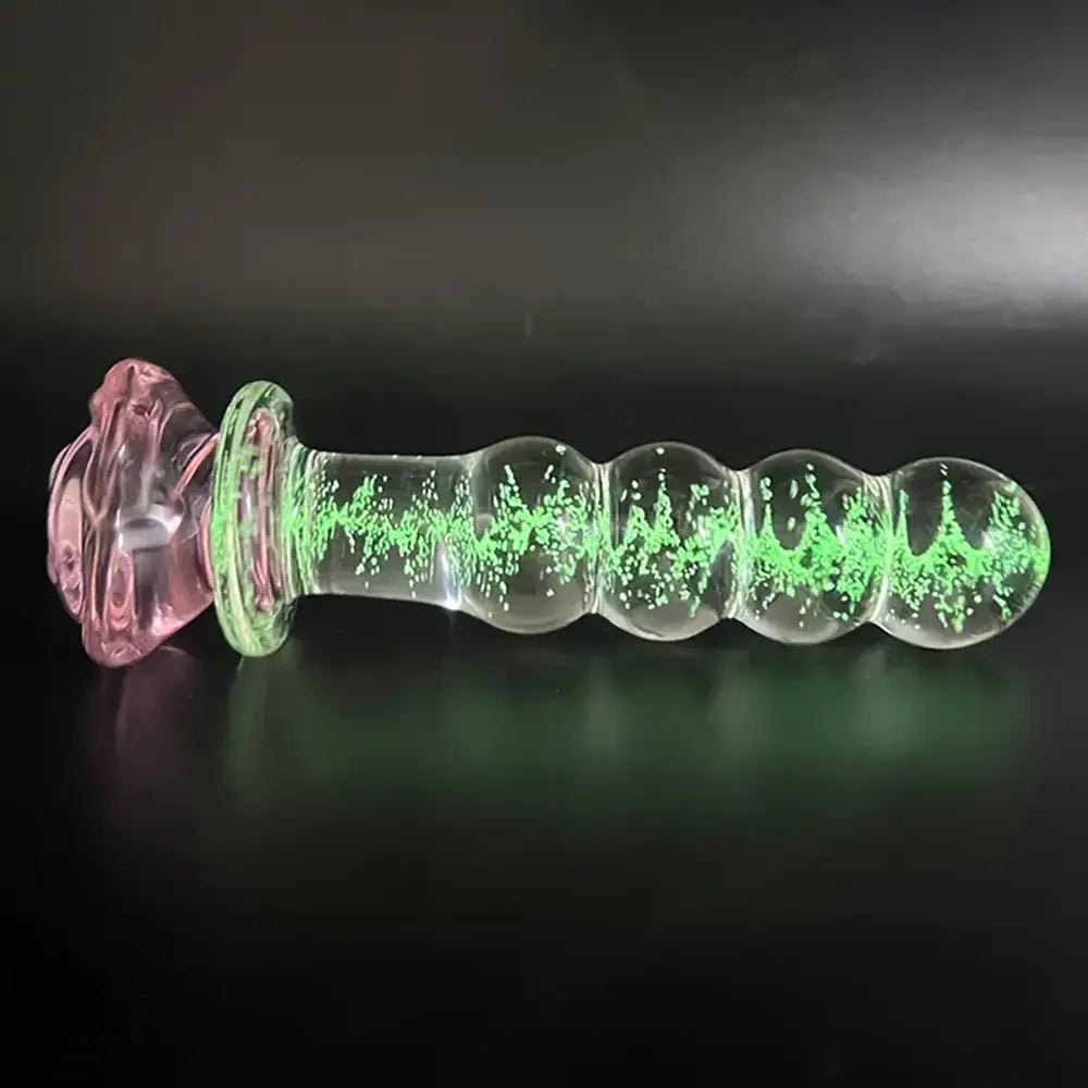 Colorful glass beaded anal dildo, photo 5