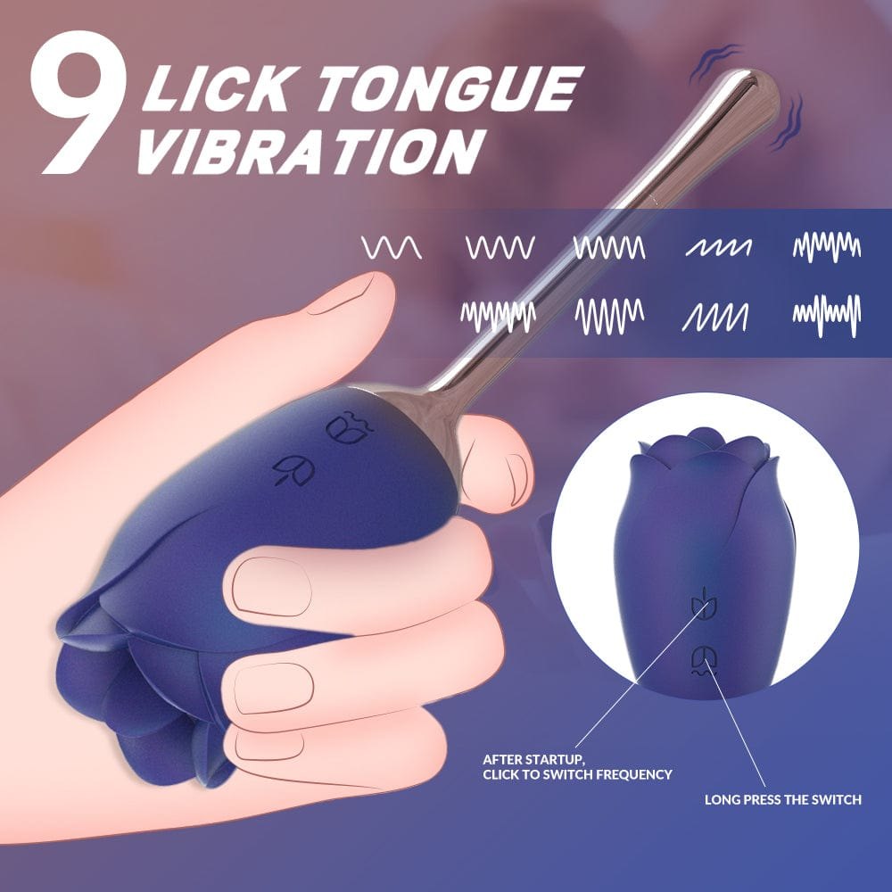 Silicone rose vibrator on a wand handle, photo 2