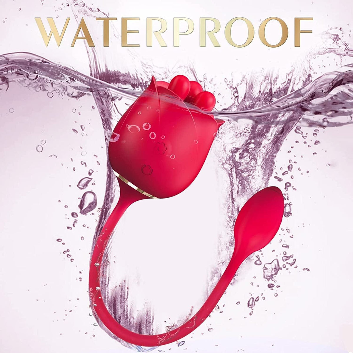 Red silicone rose kneading vibrator, photo 2