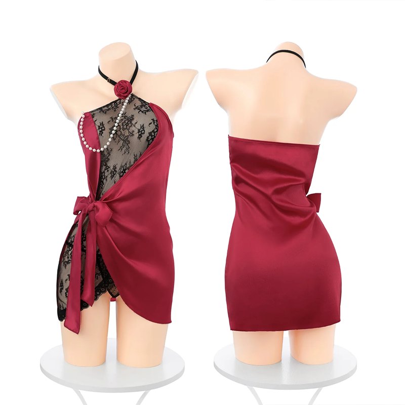 Rose lace suspender cheongsam babydoll, photo 8