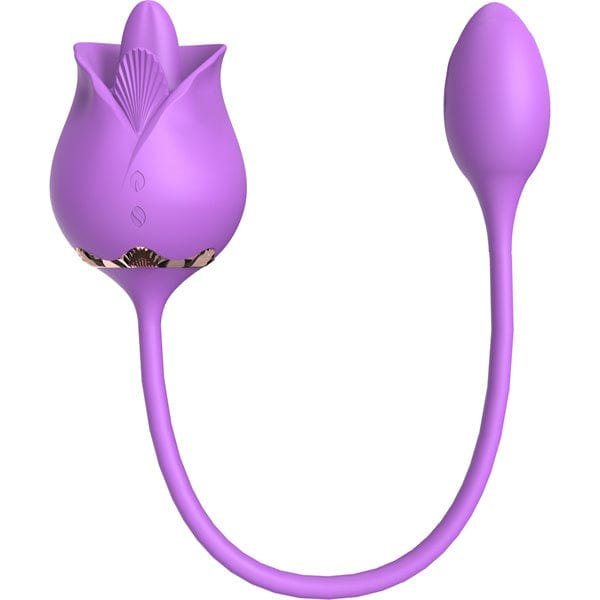 Rose licking clitoral stimulator with vibrating egg, photo 1