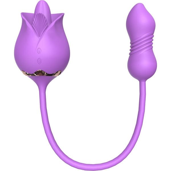 Rose licking clitoral stimulator with vibrating egg, photo 13