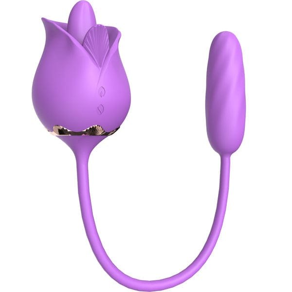 Rose licking clitoral stimulator with vibrating egg, photo 17