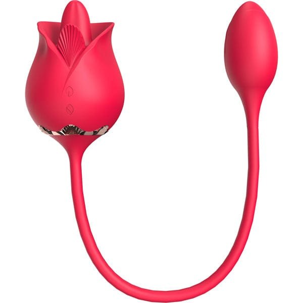 Rose licking clitoral stimulator with vibrating egg, photo 2