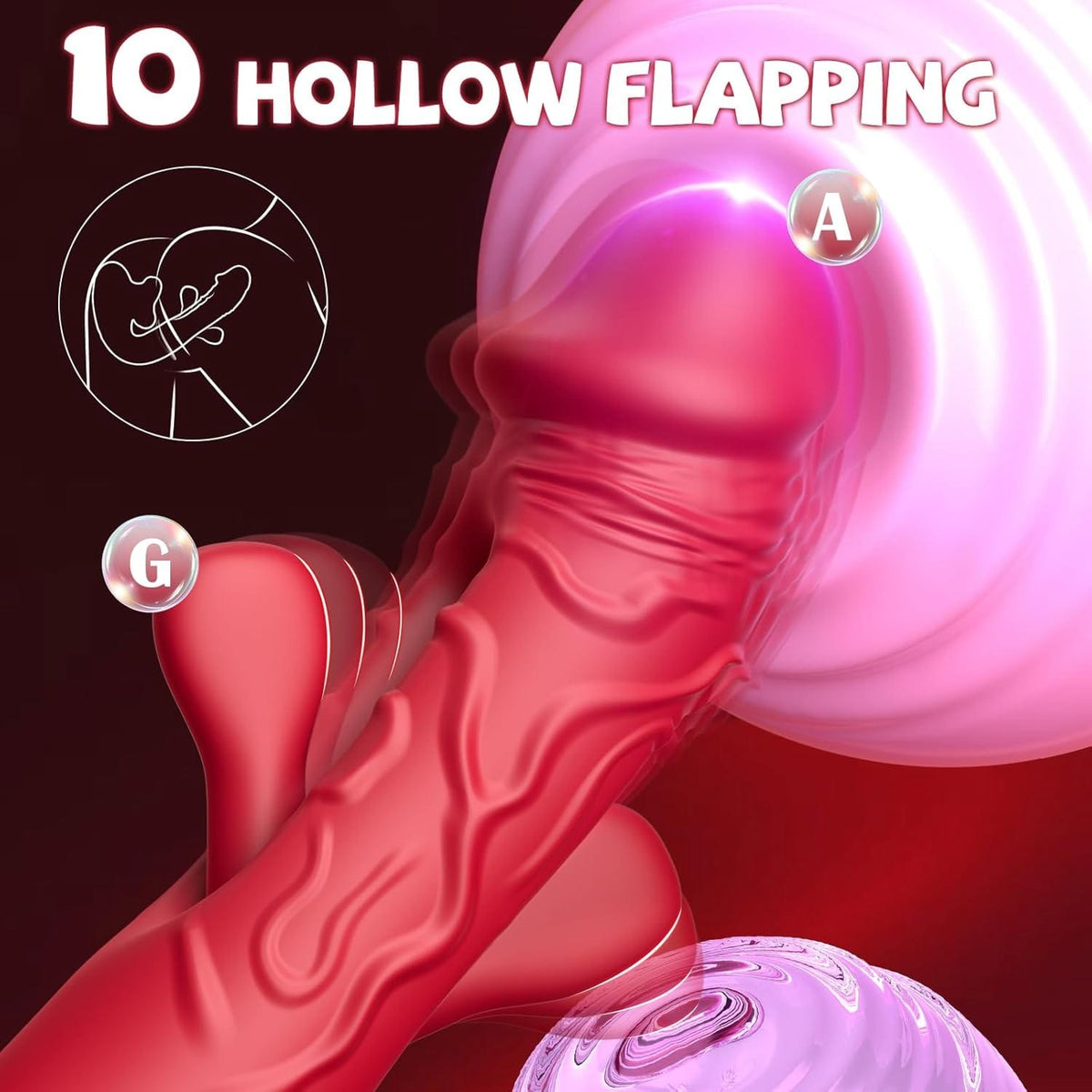Rabbit-style licking mouth G-spot dildo, photo 4