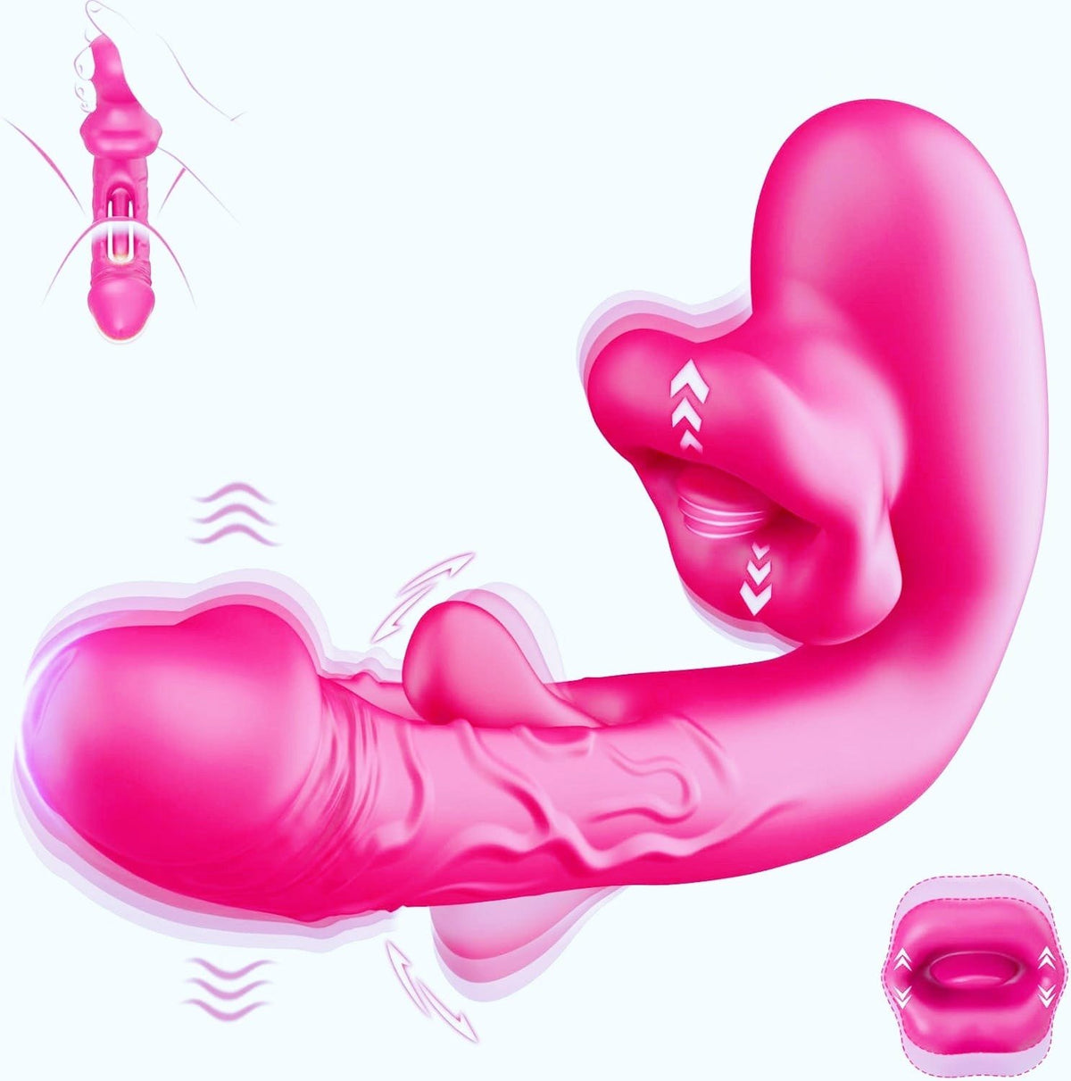 Rabbit-style licking mouth G-spot dildo, photo 8