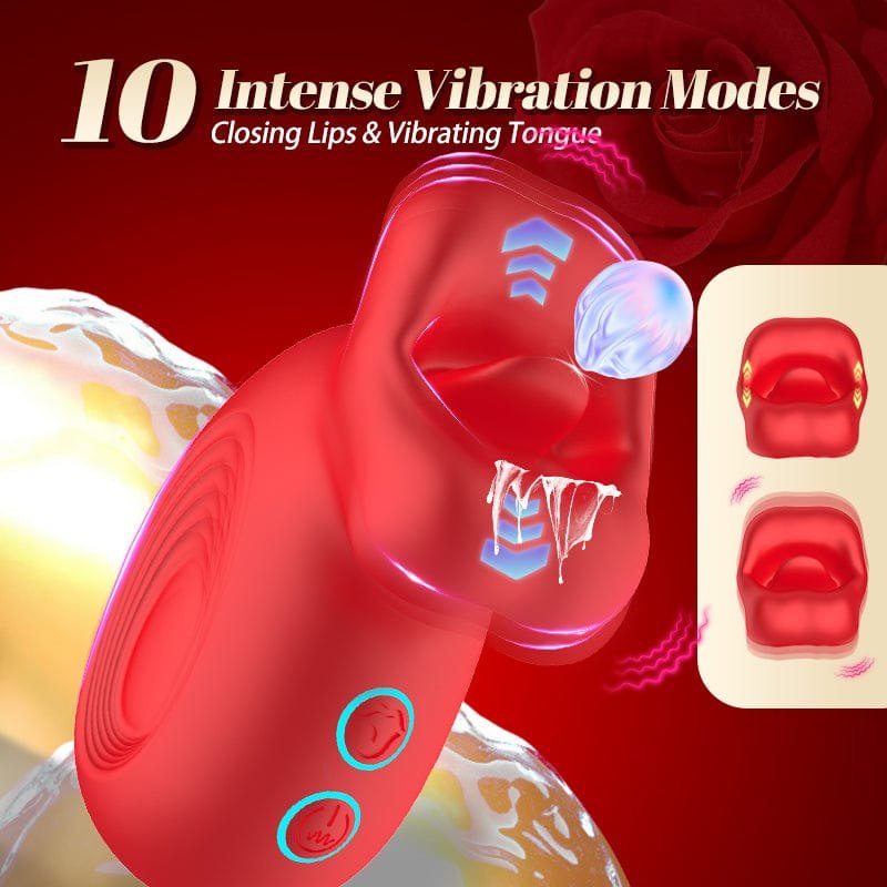 Red rose lip biting clitoral vibrator, photo 2
