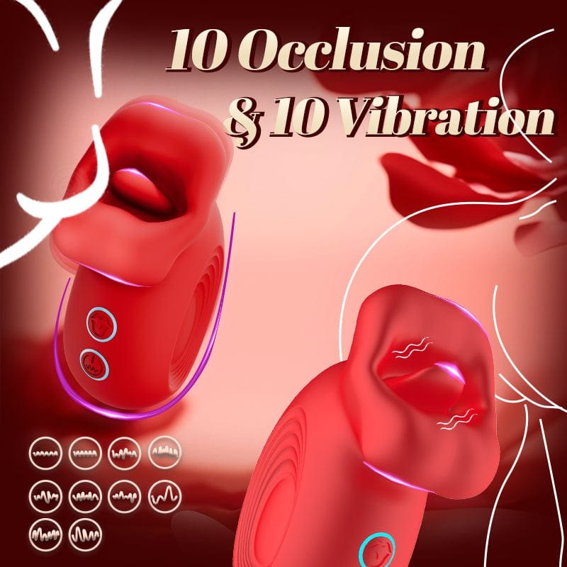 Red rose lip biting clitoral vibrator, photo 3
