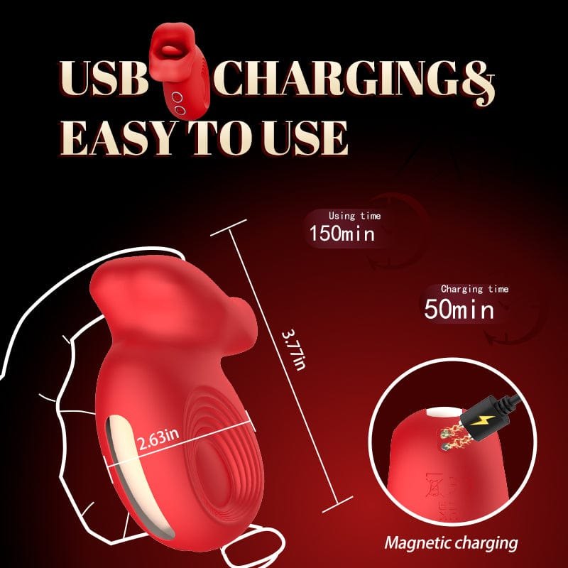 Red rose lip biting clitoral vibrator, photo 7