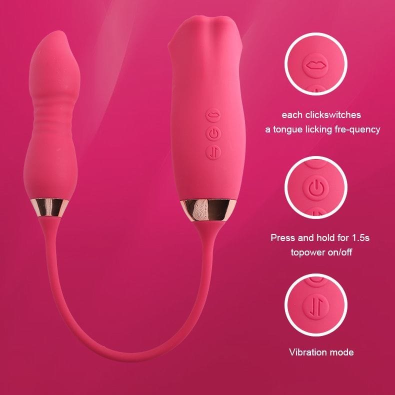 Red rose lips kissing vibrator, photo 3