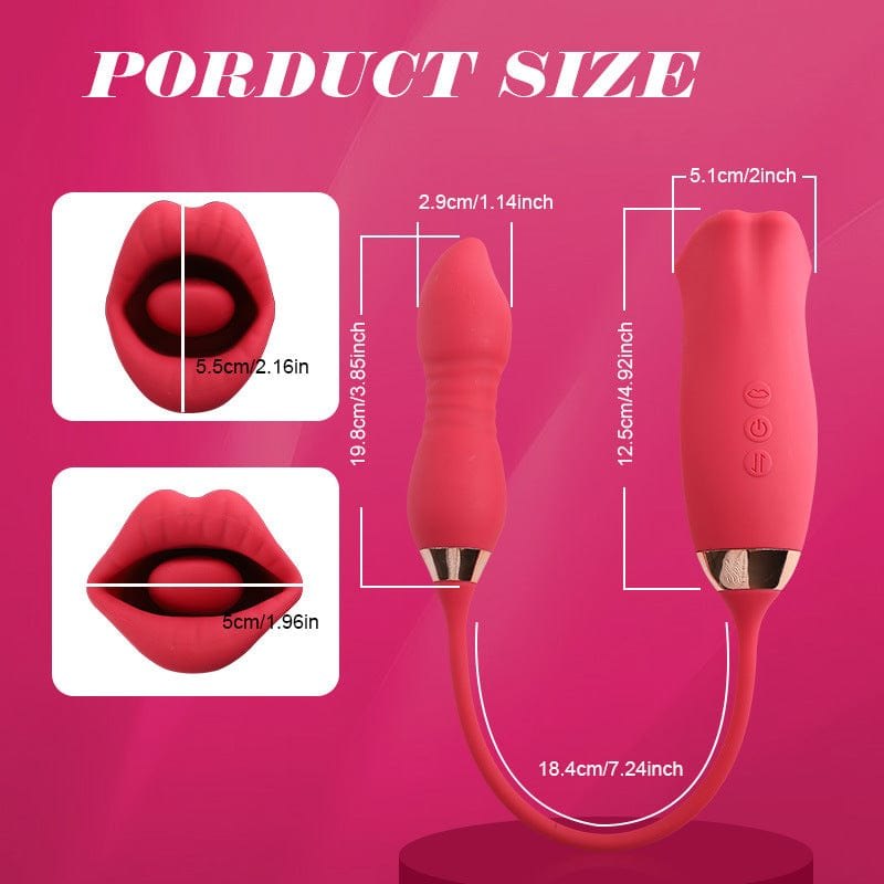 Red rose lips kissing vibrator, photo 4