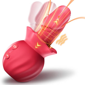 Red rose lips suction vibrator, photo 1