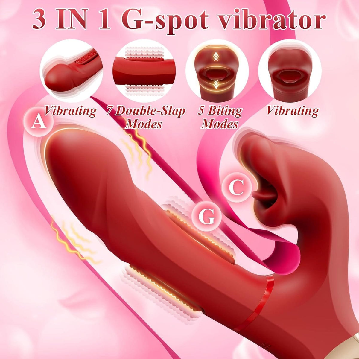 Red rose muncher flapping biting vibrator, photo 2