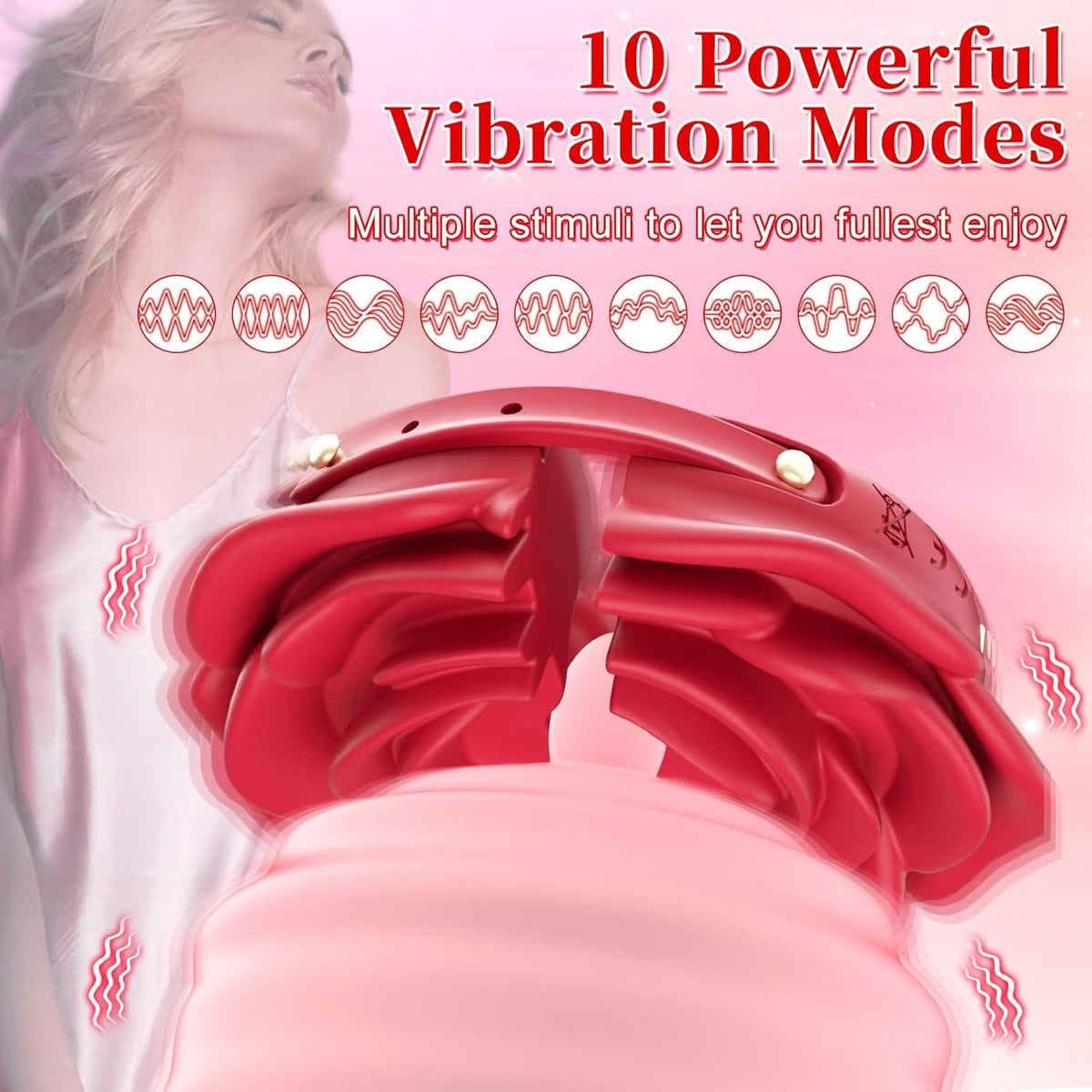 Rose shaped silicone nipple vibrators, photo 3