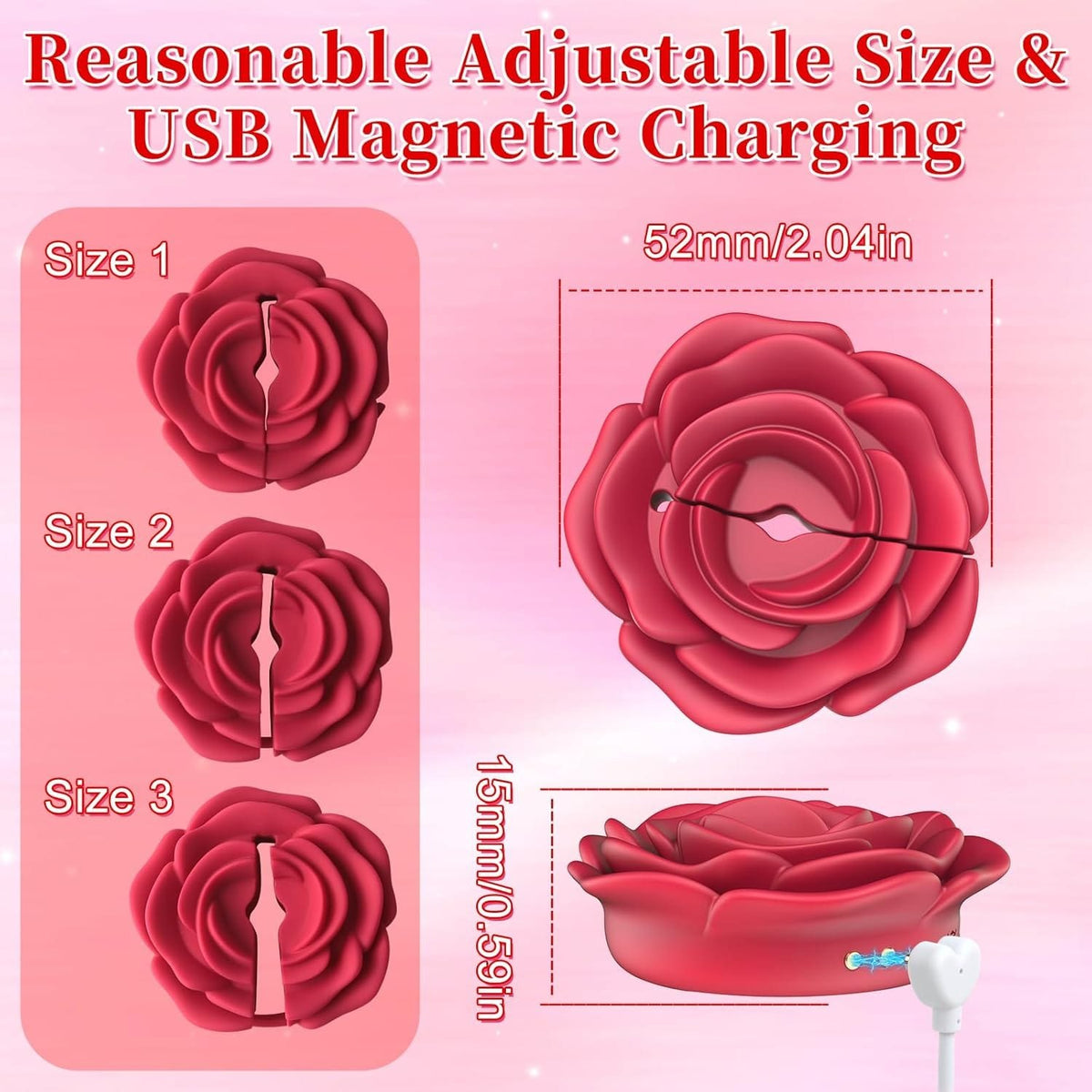 Rose shaped silicone nipple vibrators, photo 5