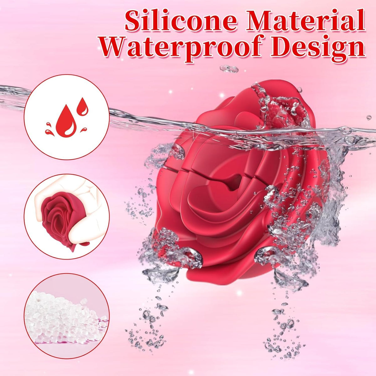 Rose shaped silicone nipple vibrators, photo 7