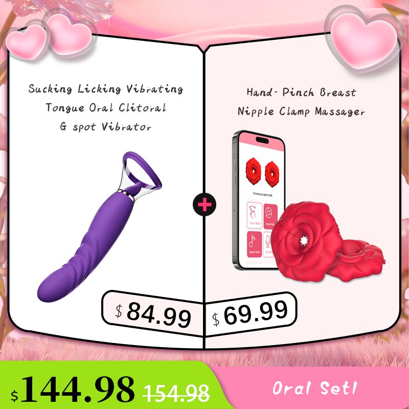 Red rose-shaped nipple vibrators on a neck strap, photo 17