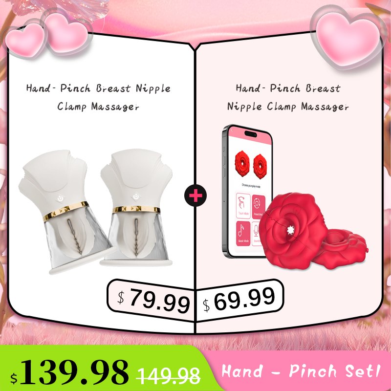Red rose-shaped nipple vibrators on a neck strap, photo 9