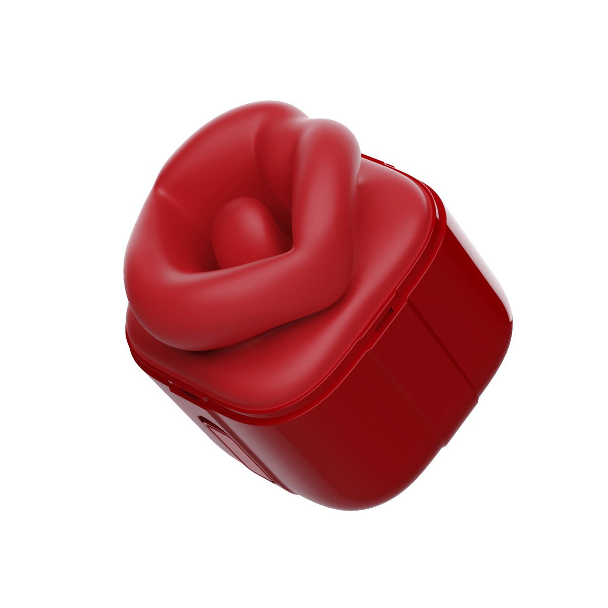 Red rose-shaped oral suction clitoral vibrator, photo 1