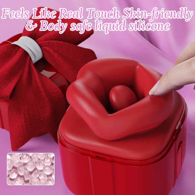 Red rose-shaped oral suction clitoral vibrator, photo 4