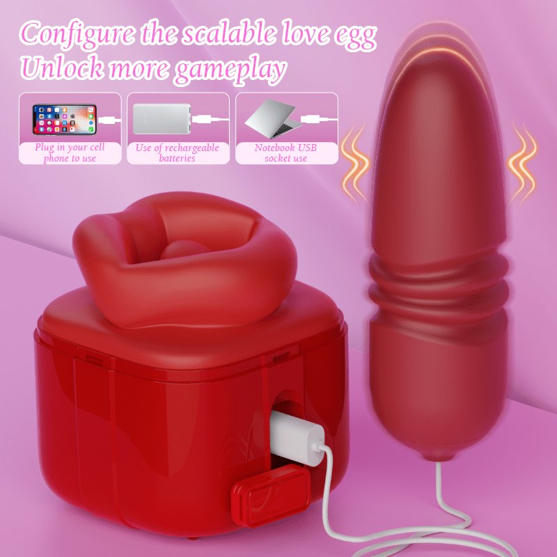 Red rose-shaped oral suction clitoral vibrator, photo 5