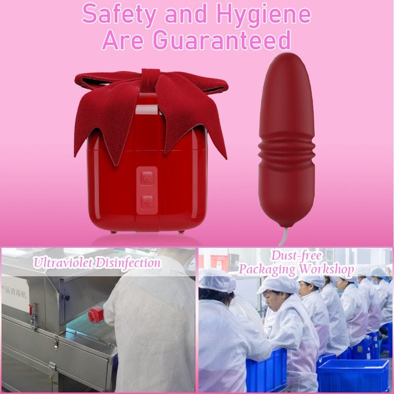 Red rose-shaped oral suction clitoral vibrator, photo 6