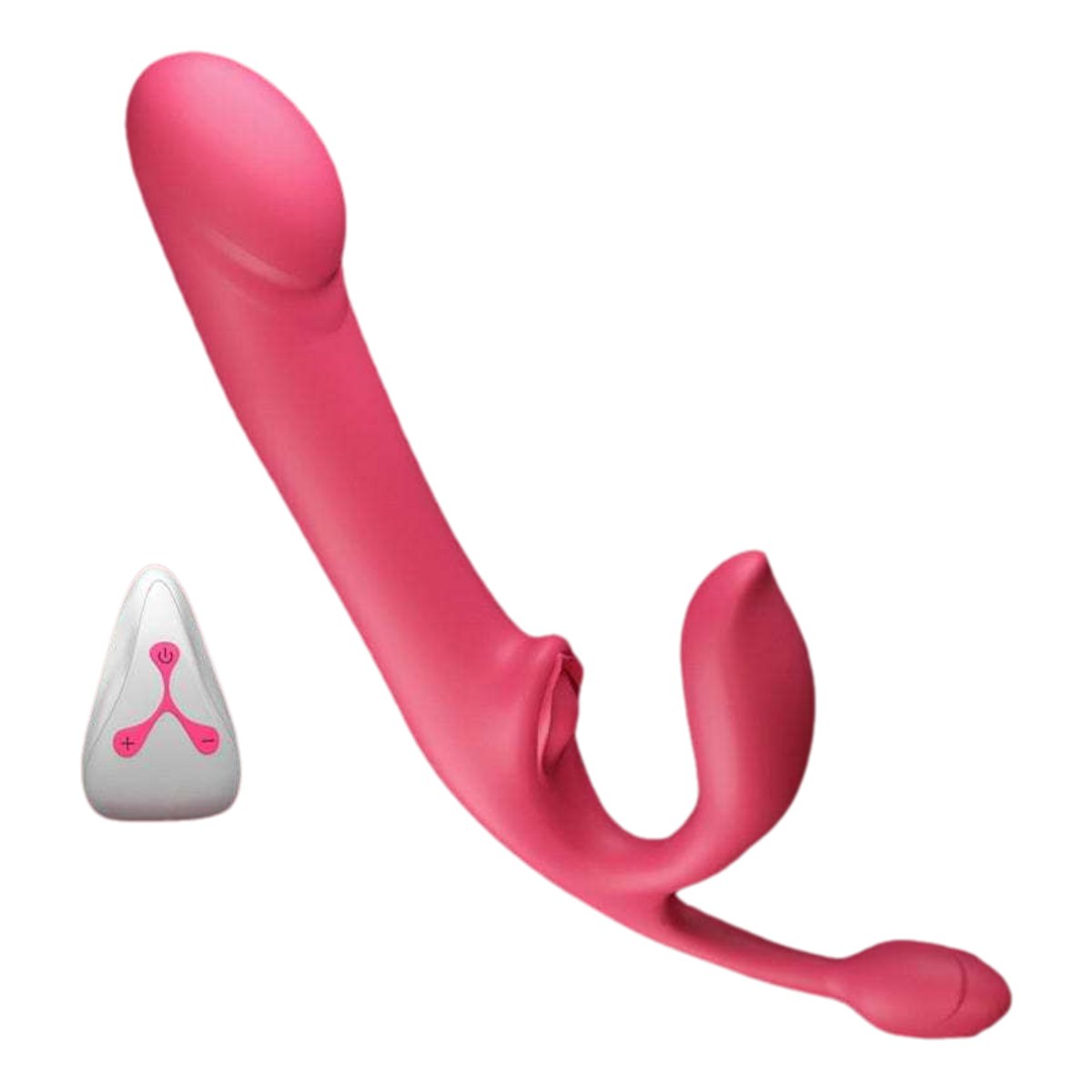 Pink rose-patterned rabbit vibrator with wireless remote, photo 1