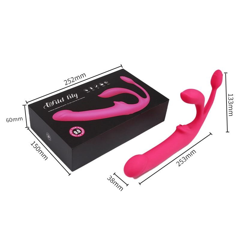 Pink rose-patterned rabbit vibrator with wireless remote, photo 2