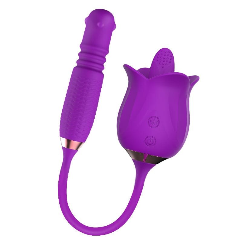 Purple rose clitoral vibrator with rotating pearl shaft