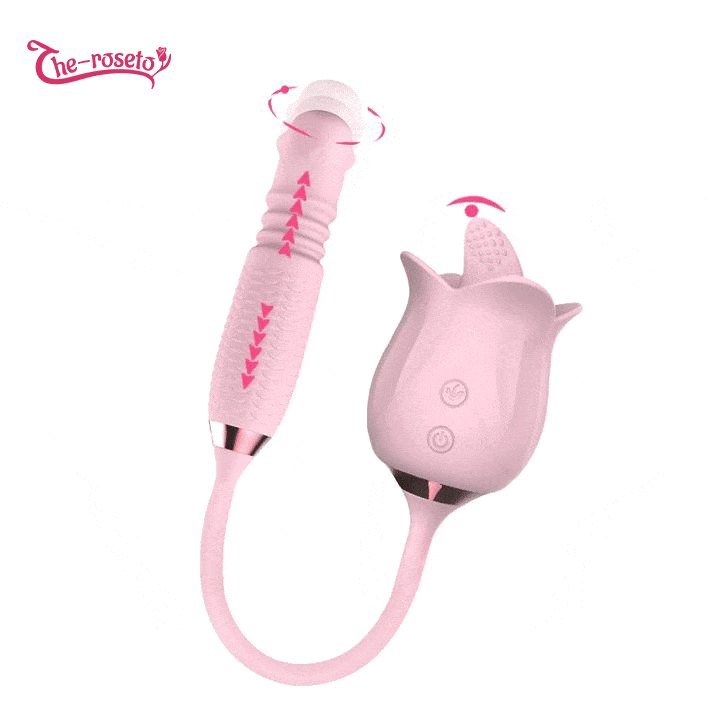 Rose clitoral vibrator with rotating pearl shaft, photo 1