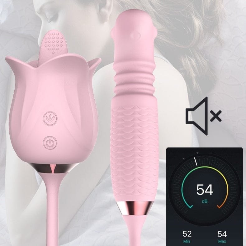Rose clitoral vibrator with rotating pearl shaft, photo 3