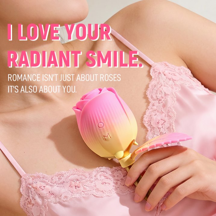 Pink rose-shaped clit suction vibrator, photo 2