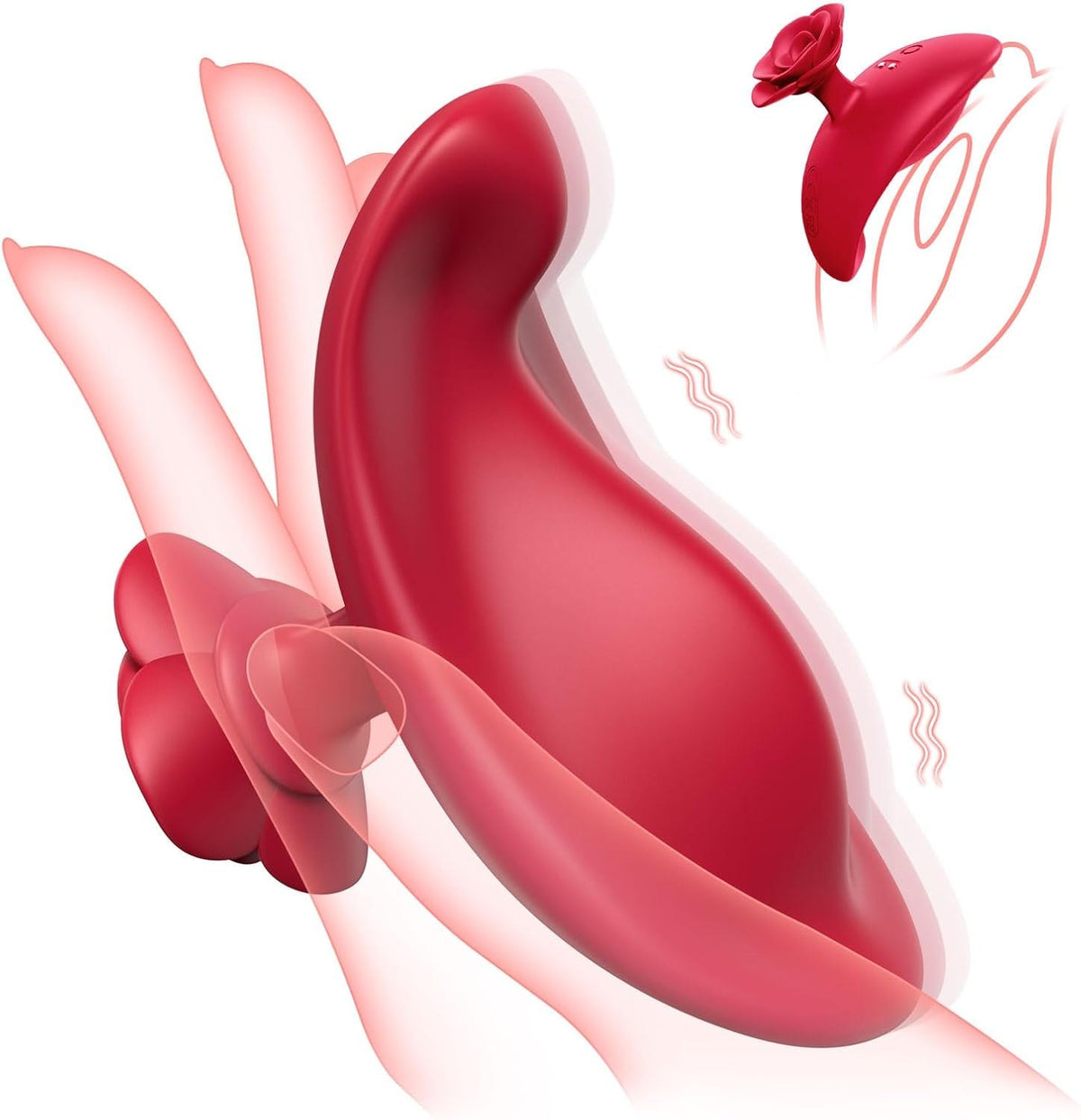 Red mini rose finger vibrator, photo 1